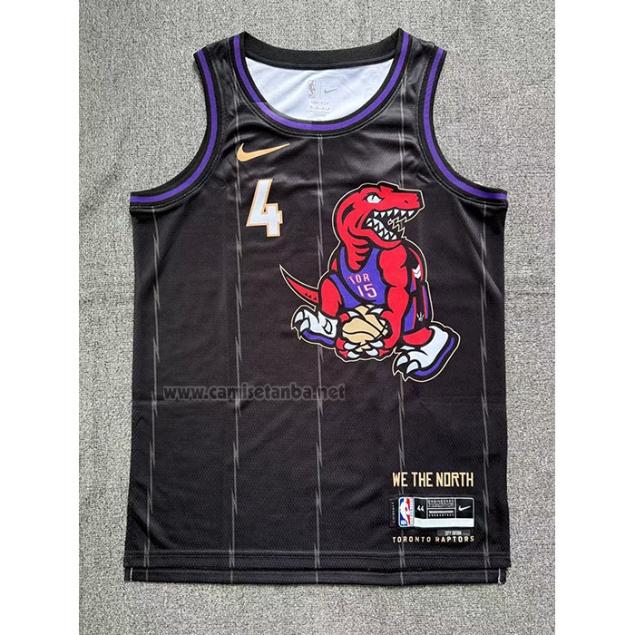 Camiseta Toronto Raptors Scottie Barnes #4 Ciudad 2024-25 Negro